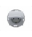 Штепсельная розетка SCHUKO с откидной крышкой Berker S.1/B.7, алюминий матовый 47441404