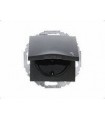 Штепсельная розетка SCHUKO с откидной крышкой Berker S.1/B.3/B.7, антрацит матовый 47441606