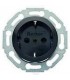 Штепсельная розетка 2к+з SCHUKO с защитными шторками Berker R.1/R.3, черный 47232045