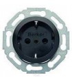 Штепсельная розетка 2к+з SCHUKO с защитными шторками Berker R.1/R.3, черный 47232045