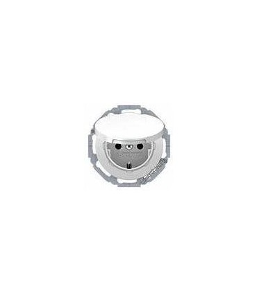 Штепсельная розетка 2к+з SCHUKO с защитной крышкой Berker R.1/R.3, полярная белизна 47512089