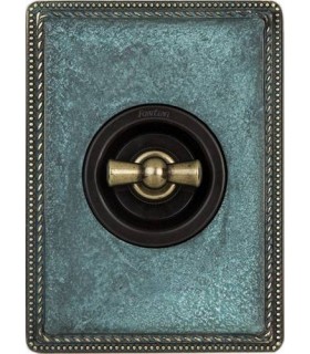 Поворотный выключатель Fontini Venezia Metal рамка патина, накладка бронза/коричневый 39801622