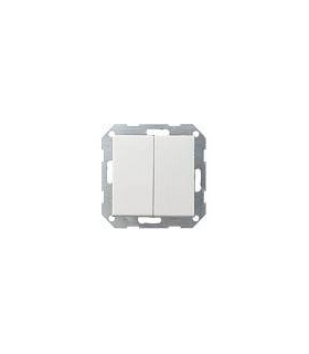 Выключатель двухклавишный возвратно-нажимной Gira System 55, белый глянец 012503