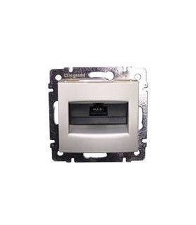 Информационная розетка RJ 45 - категория 6 - UTP - 2 выхода - на винтах Legrand Valena, алюминий {PRODUCT_REFERENCE}