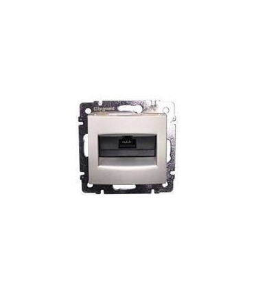 Информационная розетка RJ 45 - категория 6 - UTP - 2 выхода - на винтах Legrand Valena, алюминий {PRODUCT_REFERENCE}