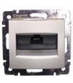 Информационная розетка RJ 45 - категория 6 - UTP - 2 выхода - на винтах Legrand Valena, алюминий {PRODUCT_REFERENCE}