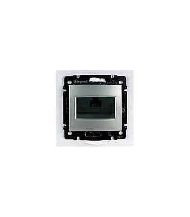 Телефонная розетка RJ 45 - ISDN / Интернет - 8 контактов - 1 выход Legrand Valena, алюминий {PRODUCT_REFERENCE}