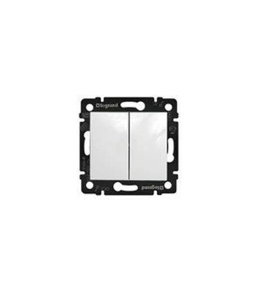 Переключатель двухклавишный Legrand Valena, белый {PRODUCT_REFERENCE}