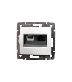 Двойная розетка RJ 45 Кат. 5е/6 UTP + RJ 11 Legrand Valena, белый {PRODUCT_REFERENCE}