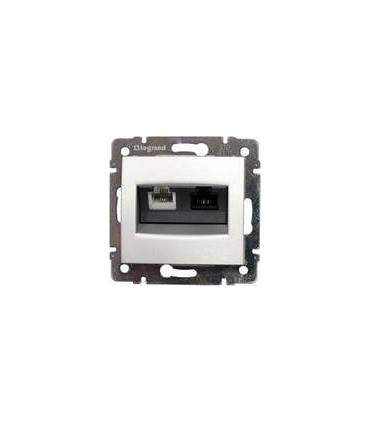 Двойная розетка RJ 45 Кат. 5е/6 UTP + RJ 11 Legrand Valena, белый {PRODUCT_REFERENCE}