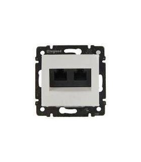 Информационная розетка RJ 45 - категория 5e - UTP - 2 выхода - с захватами Legrand Valena, белый {PRODUCT_REFERENCE}