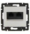 Информационная розетка RJ 45 - категория 5e - UTP - 2 выхода - с захватами Legrand Valena, белый {PRODUCT_REFERENCE}