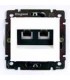 Телефонная розетка RJ 11 - 4 контакта - 2 выхода, Legrand Valena, белый {PRODUCT_REFERENCE}