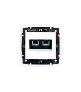 Телефонная розетка RJ 11 - 4 контакта - 2 выхода, Legrand Valena, белый {PRODUCT_REFERENCE}