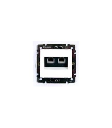 Телефонная розетка RJ 11 - 4 контакта - 2 выхода, Legrand Valena, белый {PRODUCT_REFERENCE}