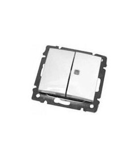 Выключатель двухклавишный с индикацией на 1 клавишу Legrand Valena, белый {PRODUCT_REFERENCE}