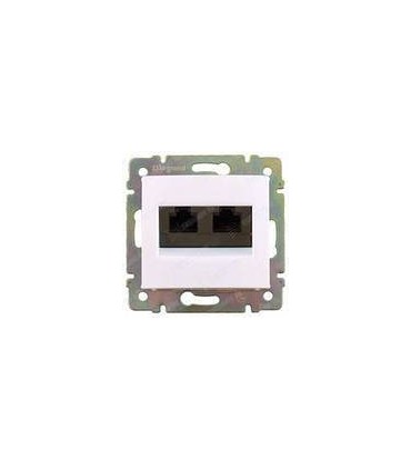 Информационная розетка RJ 45 - категория 5e - UTP - 2 выхода - на винтах Legrand Valena, белый {PRODUCT_REFERENCE}