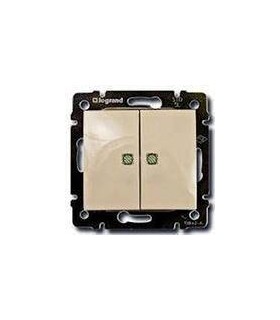 Переключатель двухклавишный с подсветкой Legrand Valena, слоновая кость {PRODUCT_REFERENCE}