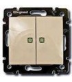 Переключатель двухклавишный с подсветкой Legrand Valena, слоновая кость {PRODUCT_REFERENCE}