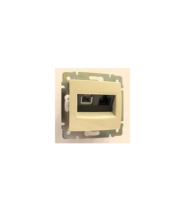 Двойная розетка RJ 45 Кат. 5е/6 UTP + RJ 11 Legrand Valena, слоновая кость {PRODUCT_REFERENCE}