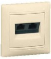 Информационная розетка RJ 45 - категория 5e - UTP - 2 выхода - с захватами Legrand Valena, слоновая кость {PRODUCT_REFERENCE}