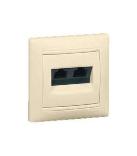 Информационная розетка RJ 45 - категория 5e - UTP - 2 выхода - на винтах Legrand Valena, слоновая кость {PRODUCT_REFERENCE}