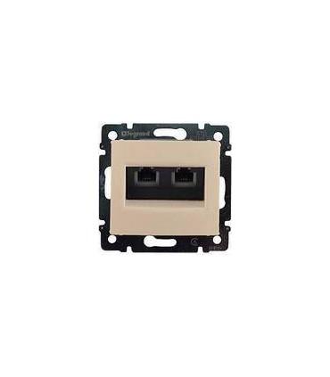 Телефонная розетка RJ 11 - 4 контакта - 2 выхода, Legrand Valena, слоновая кост {PRODUCT_REFERENCE}