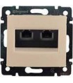 Телефонная розетка RJ 11 - 4 контакта - 2 выхода, Legrand Valena, слоновая кост {PRODUCT_REFERENCE}