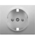 Накладка для розетки 2К+З с защитными шторками Legrand Galea Life, алюминий {PRODUCT_REFERENCE}