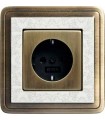 Розетка GIRA ClassiX Art бронза-кремовый 