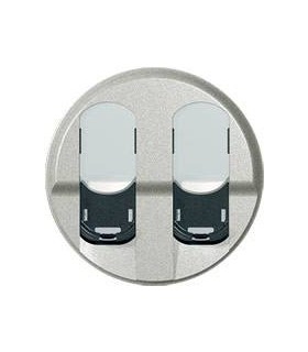 Накладка компьютерной двойной розетки RJ 45 Legrand Celiane, титан {PRODUCT_REFERENCE}