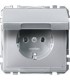 Merten SD Алюминий Розетка 1-ая с/з с крышкой {PRODUCT_REFERENCE}