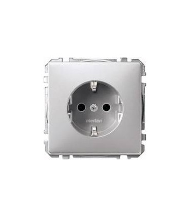 Merten SD Алюминий Розетка с/з с защитными шторками {PRODUCT_REFERENCE}