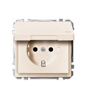 Merten SD Бежевый Розетка 1-ая с/з с крышкой и защитными шторками {PRODUCT_REFERENCE}
