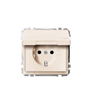 Merten SD Бежевый Розетка 1-ая с/з с крышкой и защитными шторками {PRODUCT_REFERENCE}