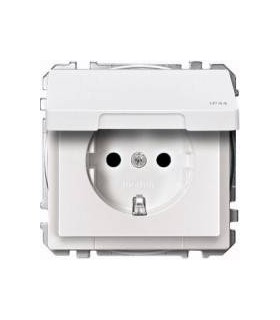 Merten SD Белый Розетка 1-ая с/з с крышкой и защитными шторками IP44 {PRODUCT_REFERENCE}