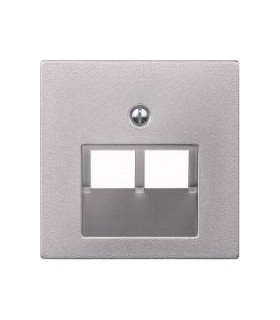 Merten SM Алюминий Накладка розетки ТЛФ/комп 2-ой наклонной {PRODUCT_REFERENCE}