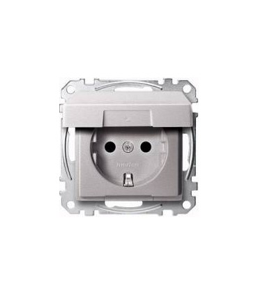 Merten SM Алюминий Розетка 1-ая с/з с крышкой IP 44 {PRODUCT_REFERENCE}