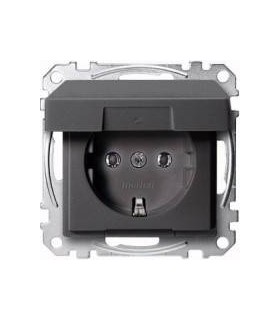 Merten SM Антрацит Розетка 1-ая с/з с крышкой {PRODUCT_REFERENCE}