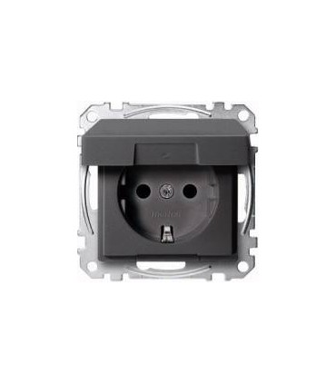 Merten SM Антрацит Розетка 1-ая с/з с крышкой IP44 {PRODUCT_REFERENCE}