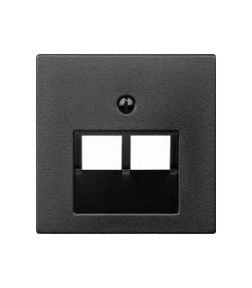 Merten SM Антрацит Накладка розетки ТЛФ/комп 2-ой наклонной {PRODUCT_REFERENCE}