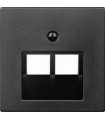 Merten SM Антрацит Накладка розетки ТЛФ/комп 2-ой наклонной {PRODUCT_REFERENCE}