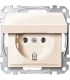 Merten SM Бежевый глянец Розетка 1-ая с/з с крышкой IP44 {PRODUCT_REFERENCE}