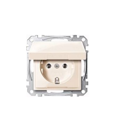 Merten SM Бежевый глянец Розетка 1-ая с/з с крышкой IP44 {PRODUCT_REFERENCE}