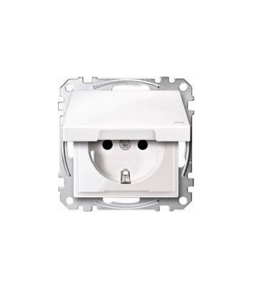 Merten SM Белый глянец Розетка 1-ая с/з с крышкой IP44 {PRODUCT_REFERENCE}