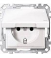 Merten SM Белый глянец Розетка 1-ая с/з с крышкой IP44 {PRODUCT_REFERENCE}