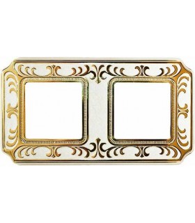 Рамка на 2 поста гор/верт FEDE SMALTO ITALIANO SIENA, pearl white FD01352OPEN