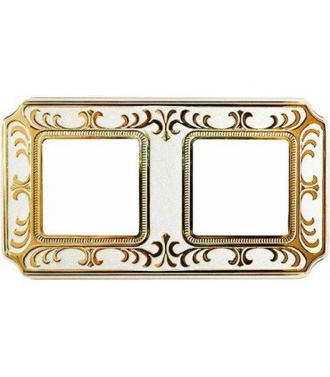 Рамка на 2 поста гор/верт FEDE SMALTO ITALIANO SIENA, pearl white FD01352OPEN