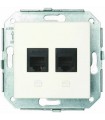 Fontini F37 Телефонная розетка, 6 контактов, 2-х местная белая 37706052