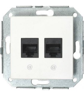 Fontini F37 Компьютерная розетка, 8 контактов, 6 кат. 2-х местная белый 37707052